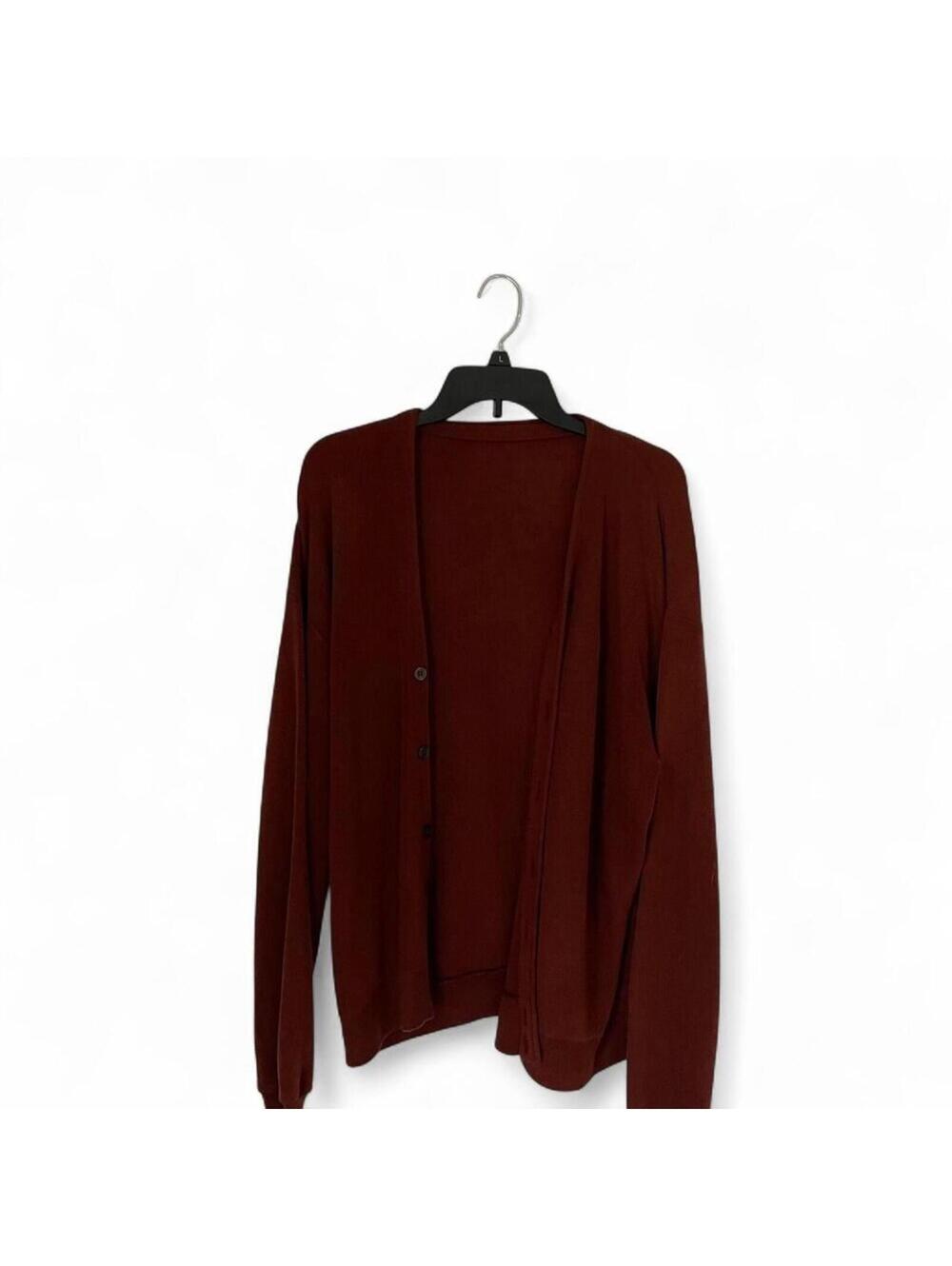 Izod Women's Burgundy Brown Cardigan Button up M MEDIUM